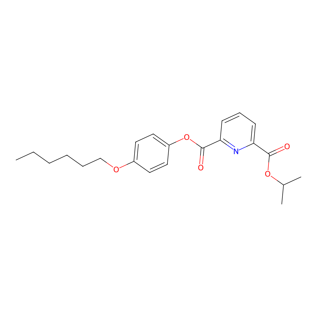 2-(4-(Hexyloxy)phenyl) 6-isopropyl pyridine-2,6-dicarboxylate molecular structure, CAS 312755-33-2