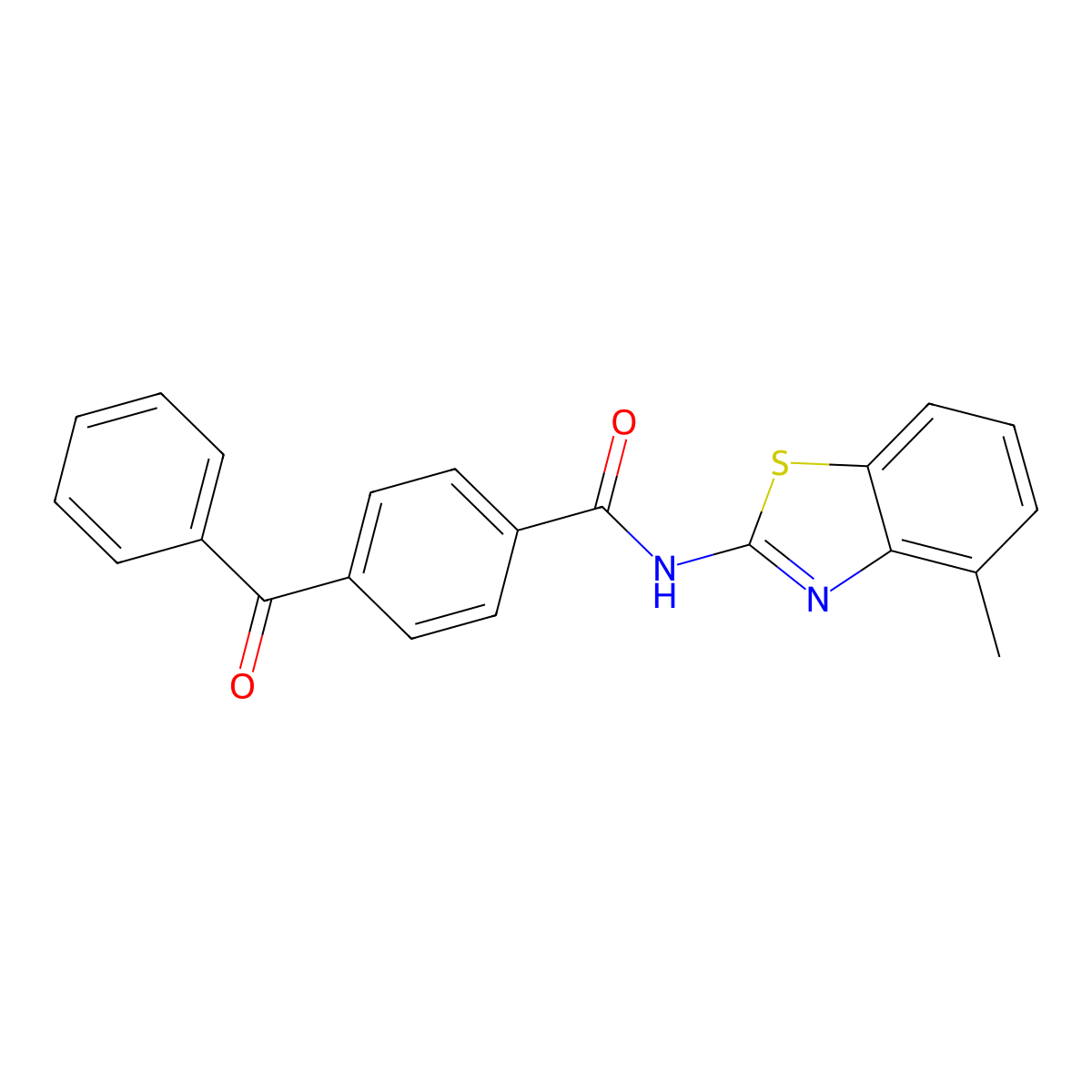4-benzoyl-N-(4-methyl-1,3-benzothiazol-2-yl)benzamide molecular structure, CAS 312755-77-4