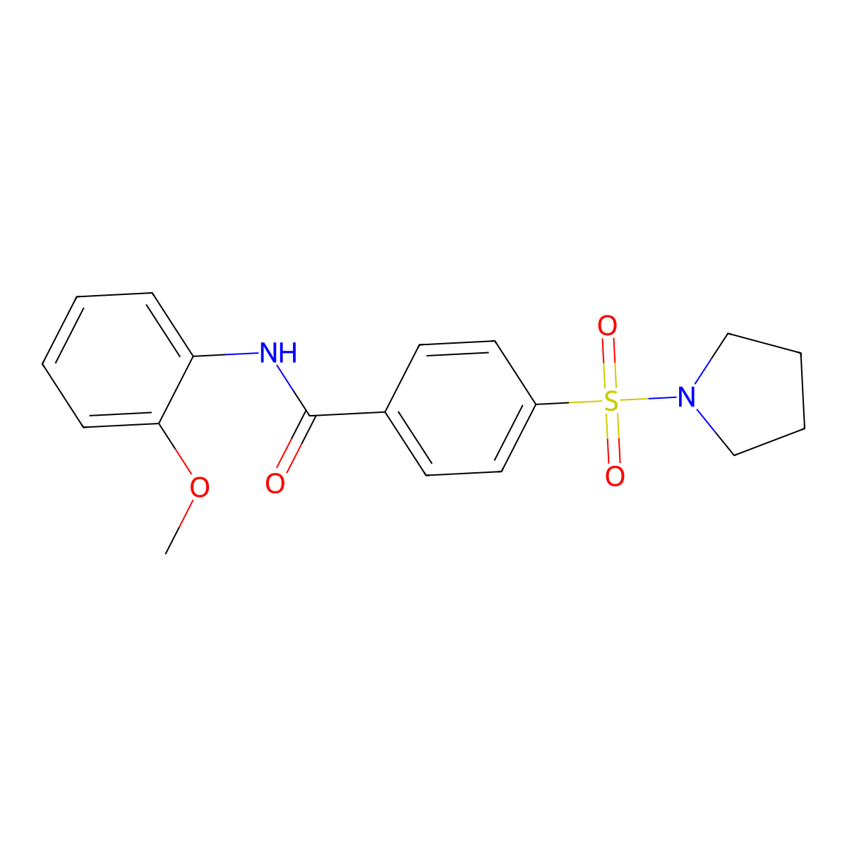 N-(2-methoxyphenyl)-4-(pyrrolidin-1-ylsulfonyl)benzamide molecular structure, CAS 312755-78-5