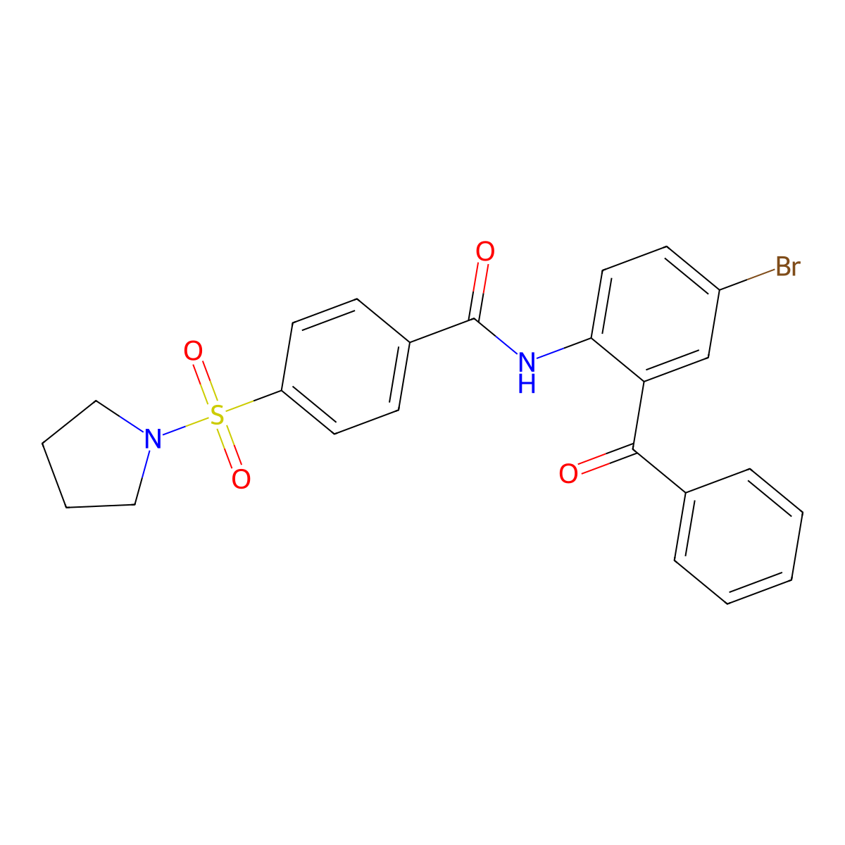 N-(2-benzoyl-4-bromophenyl)-4-(pyrrolidin-1-ylsulfonyl)benzamide molecular structure, CAS 312755-79-6