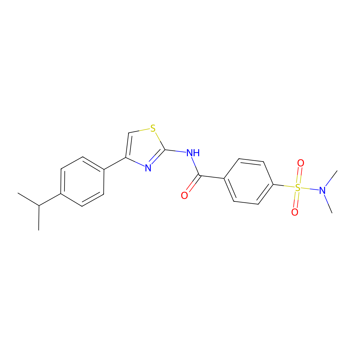 4-(N,N-dimethylsulfamoyl)-N-(4-(4-isopropylphenyl)thiazol-2-yl)benzamide molecular structure, CAS 312755-88-7