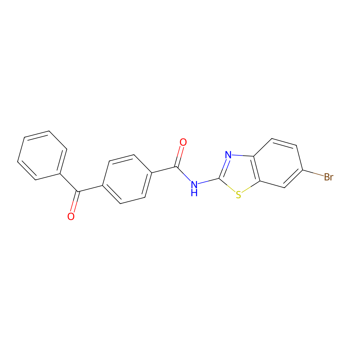 4-benzoyl-N-(6-bromo-1,3-benzothiazol-2-yl)benzamide molecular structure, CAS 312755-90-1