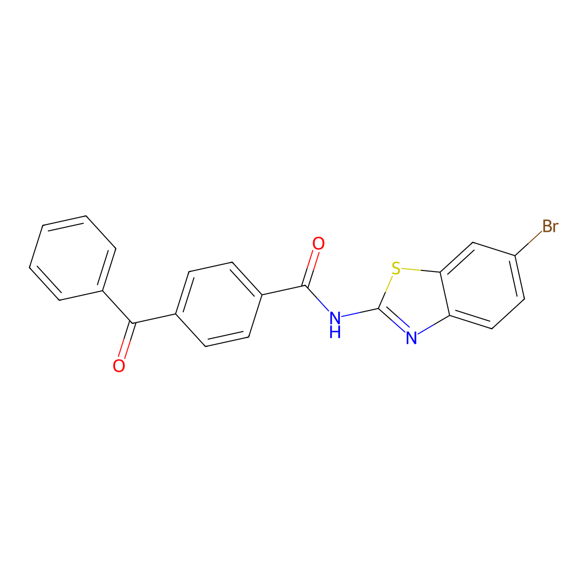 4-benzoyl-N-(6-bromo-1,3-benzothiazol-2-yl)benzamide molecular structure, CAS 312755-90-1