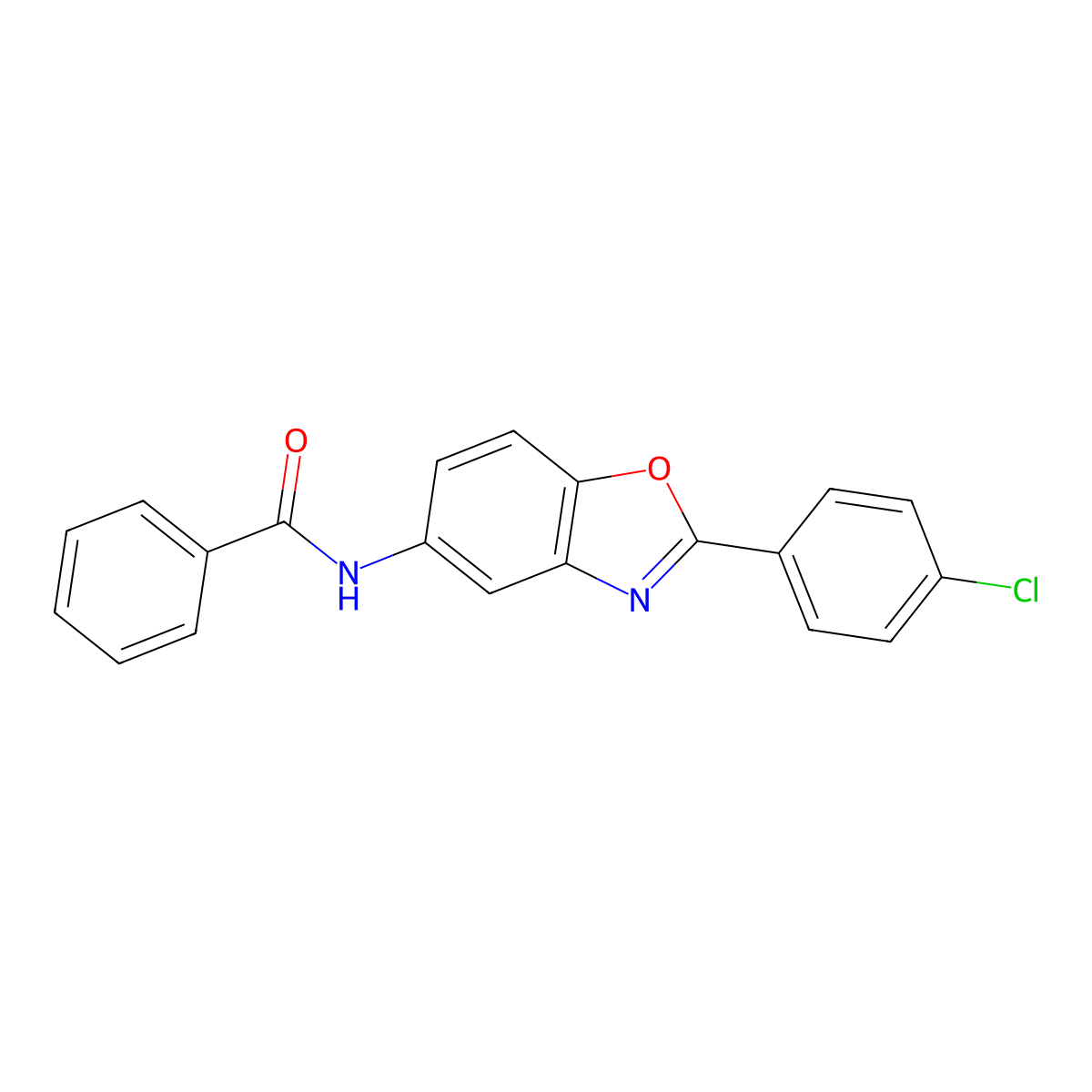 N-[2-(4-chlorophenyl)-1,3-benzoxazol-5-yl]benzamide molecular structure, CAS 312755-96-7