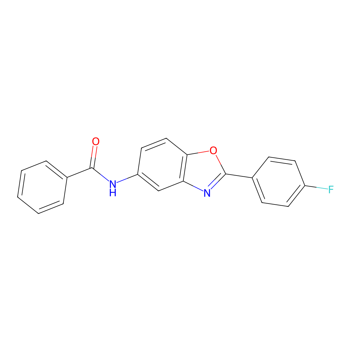 N-[2-(4-fluorophenyl)-1,3-benzoxazol-5-yl]benzamide molecular structure, CAS 312755-97-8