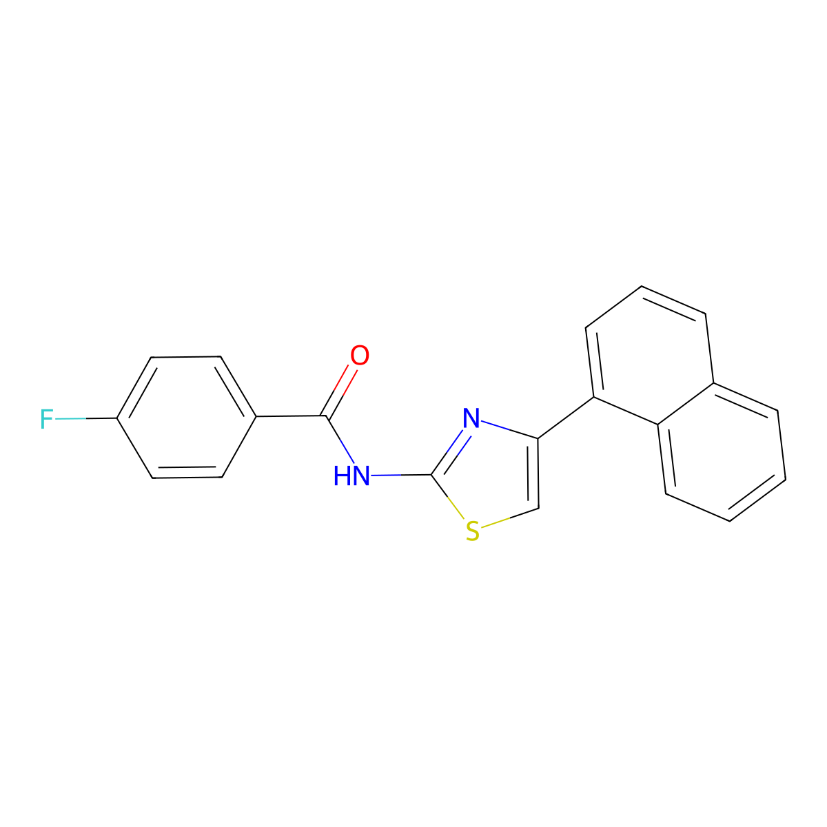 4-fluoro-N-(4-naphthalen-1-yl-1,3-thiazol-2-yl)benzamide molecular structure, CAS 312756-09-5