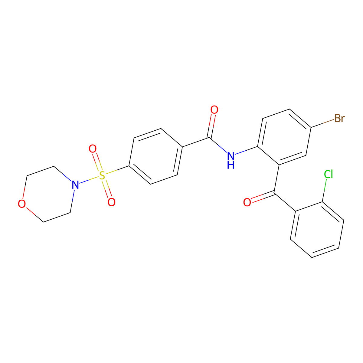 N-(4-bromo-2-(2-chlorobenzoyl)phenyl)-4-(morpholinosulfonyl)benzamide molecular structure, CAS 312756-11-9
