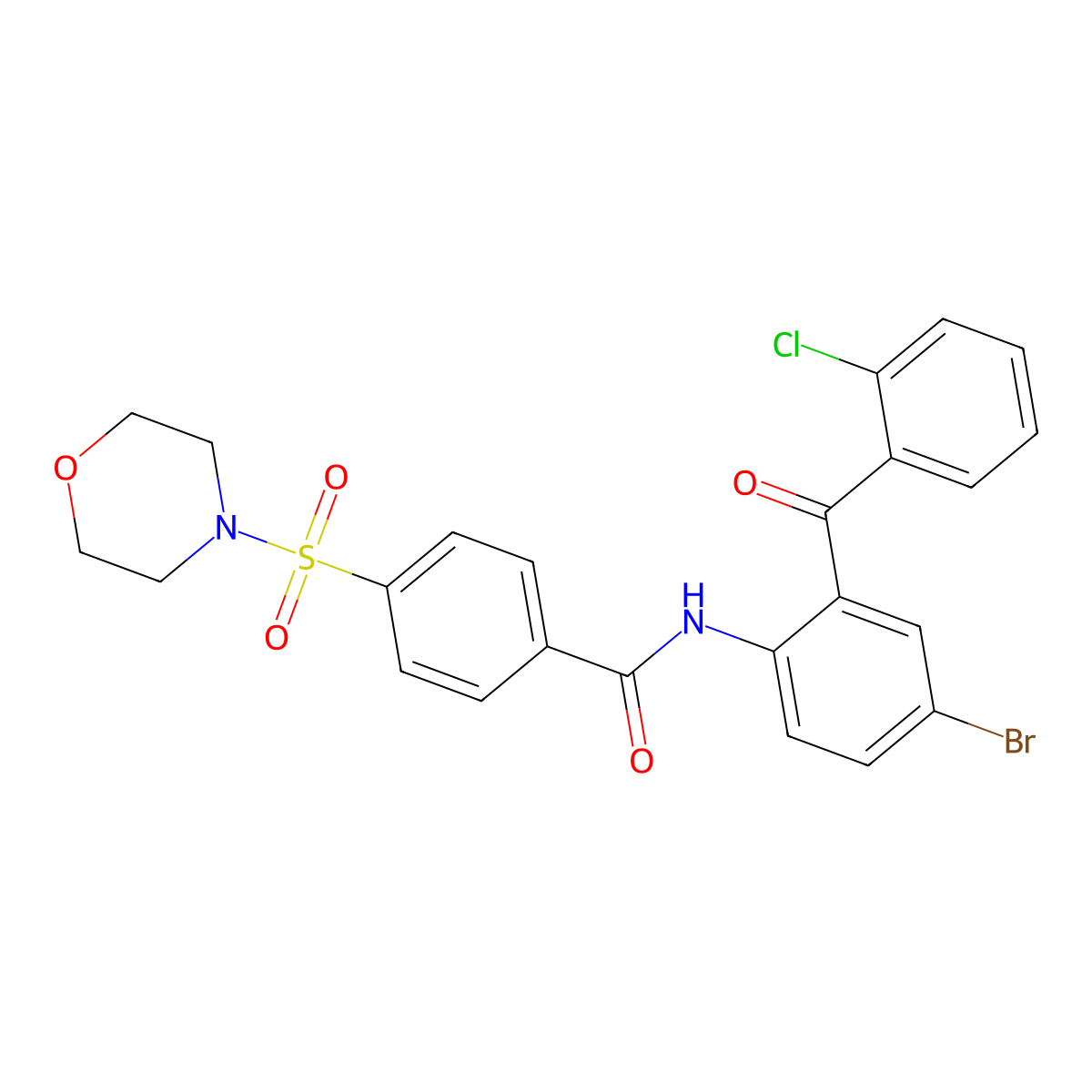 N-(4-bromo-2-(2-chlorobenzoyl)phenyl)-4-(morpholinosulfonyl)benzamide molecular structure, CAS 312756-11-9
