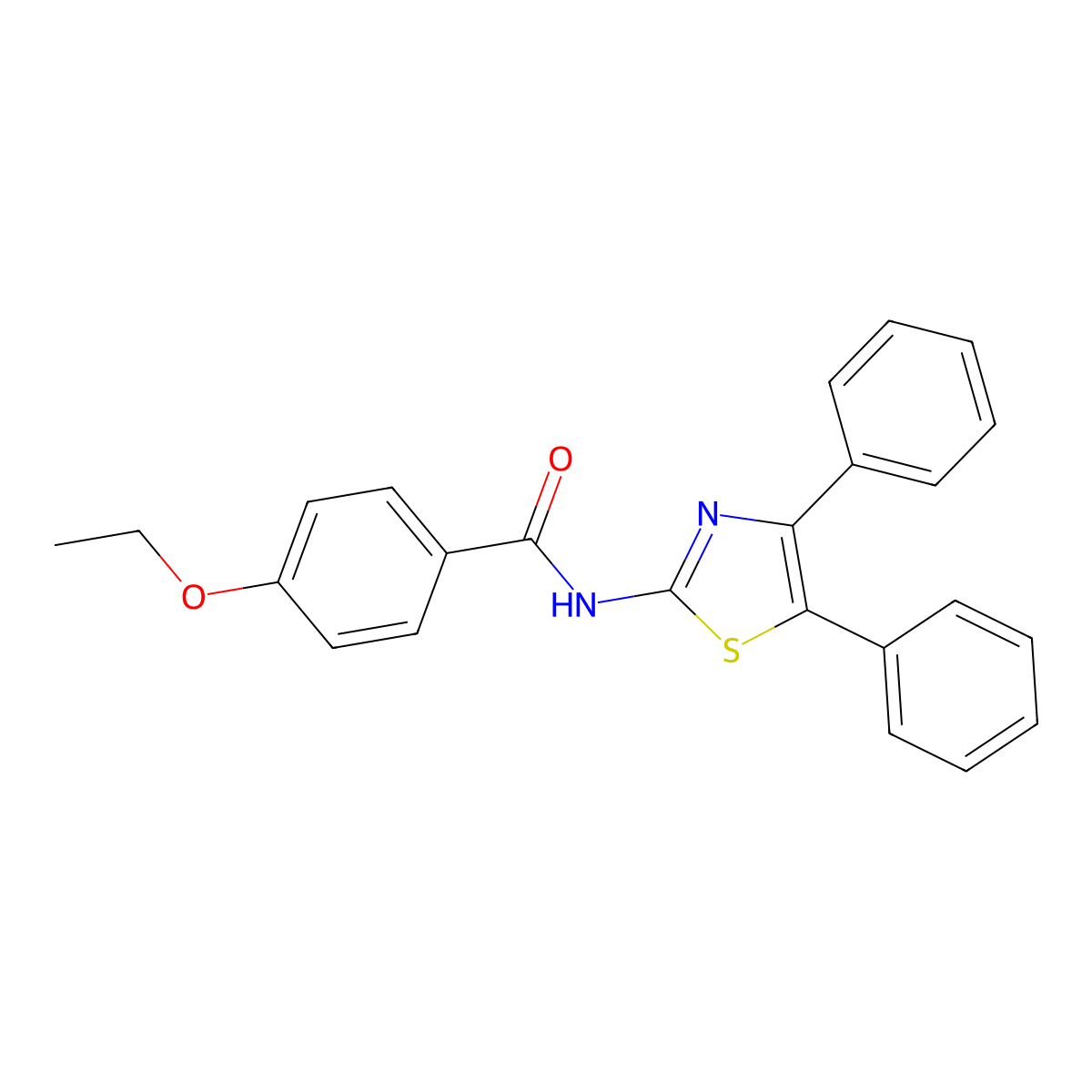 N-(4,5-diphenyl-1,3-thiazol-2-yl)-4-ethoxybenzamide molecular structure, CAS 312756-14-2