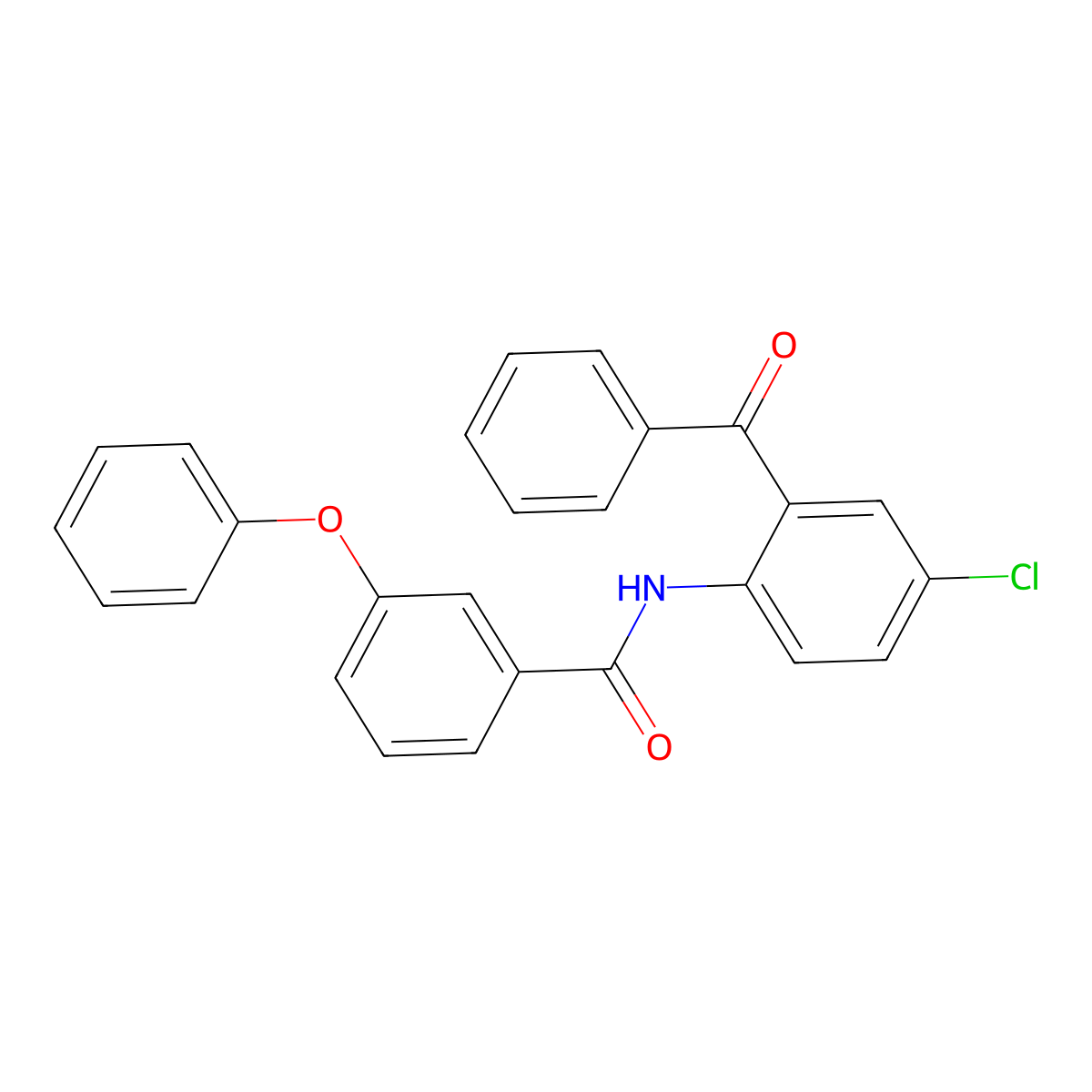 N-(2-benzoyl-4-chlorophenyl)-3-phenoxybenzamide molecular structure, CAS 312756-22-2