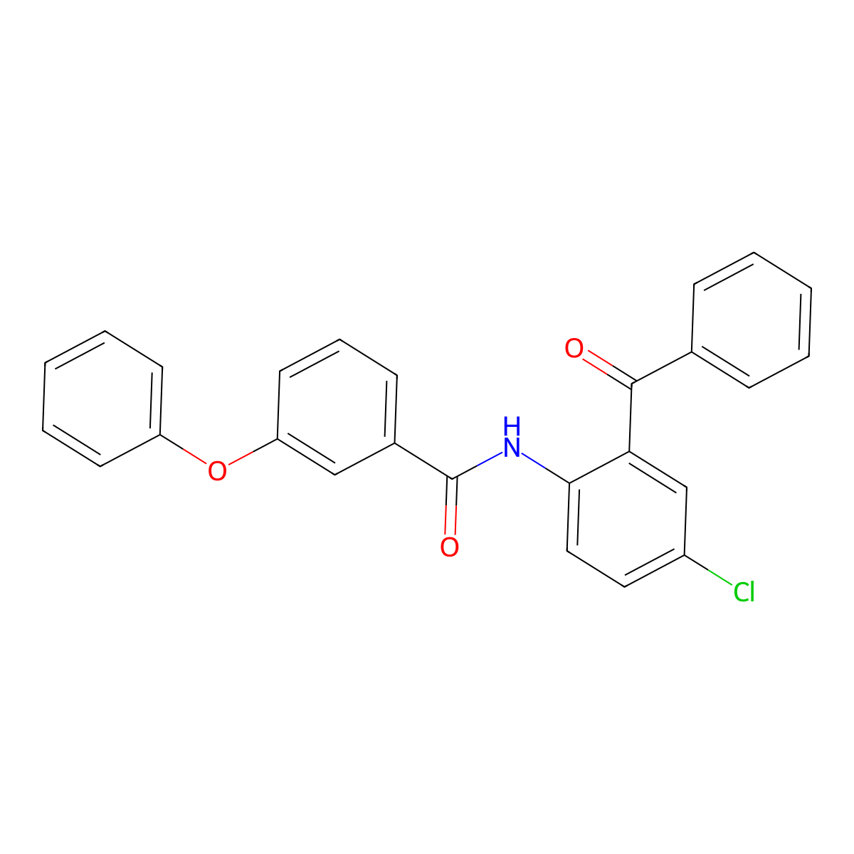N-(2-benzoyl-4-chlorophenyl)-3-phenoxybenzamide molecular structure, CAS 312756-22-2