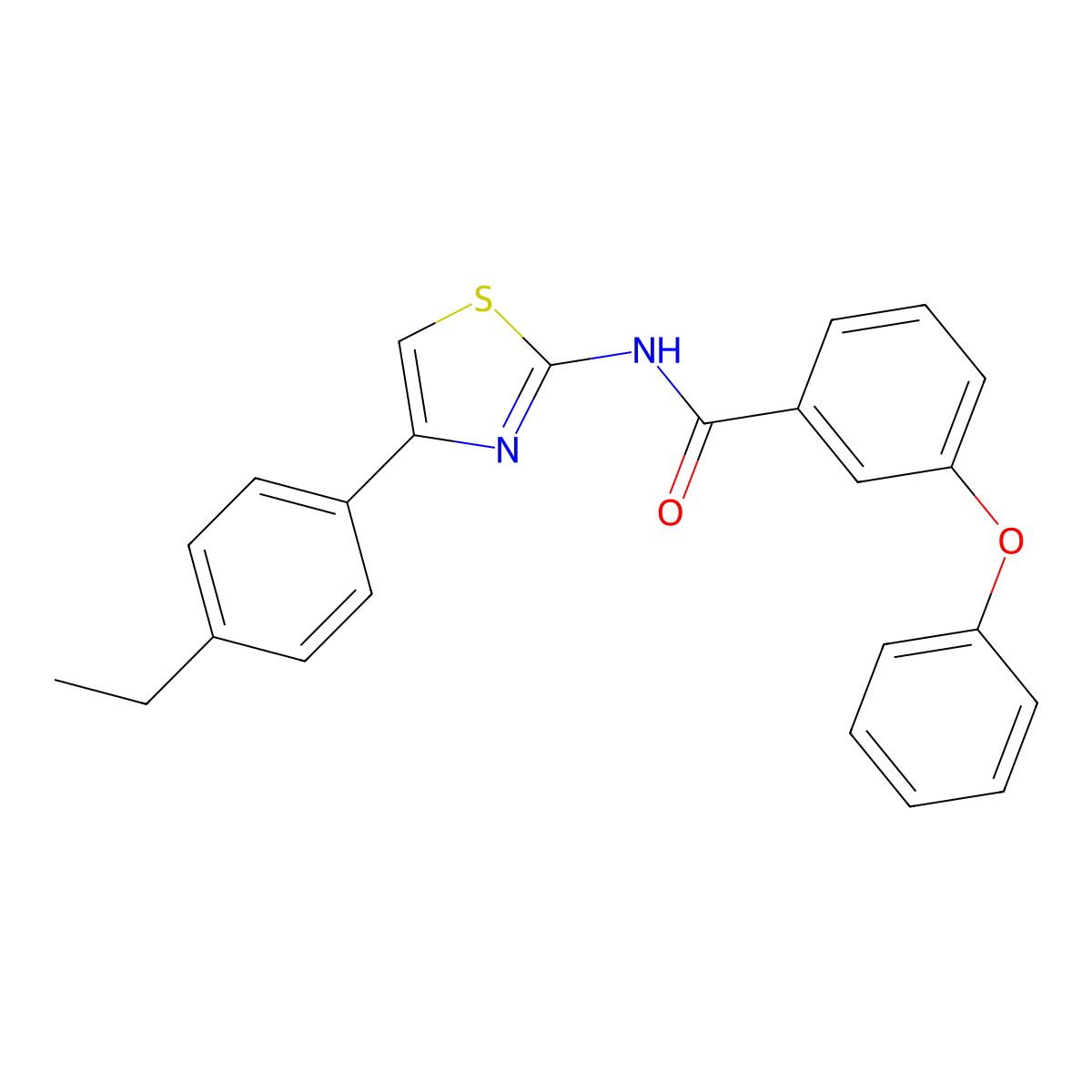 N-[4-(4-ethylphenyl)-1,3-thiazol-2-yl]-3-phenoxybenzamide molecular structure, CAS 312756-24-4