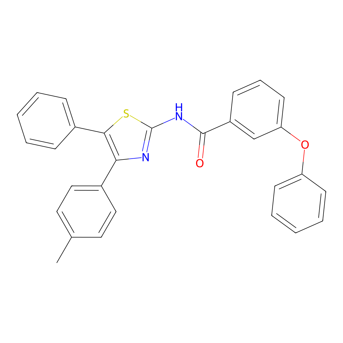 N-[4-(4-methylphenyl)-5-phenyl-1,3-thiazol-2-yl]-3-phenoxybenzamide molecular structure, CAS 312756-25-5
