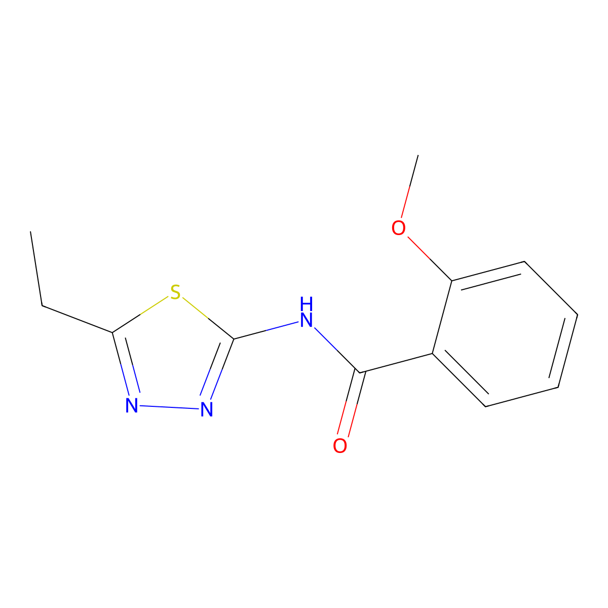 N-(5-ethyl-1,3,4-thiadiazol-2-yl)-2-methoxybenzamide molecular structure, CAS 312756-33-5