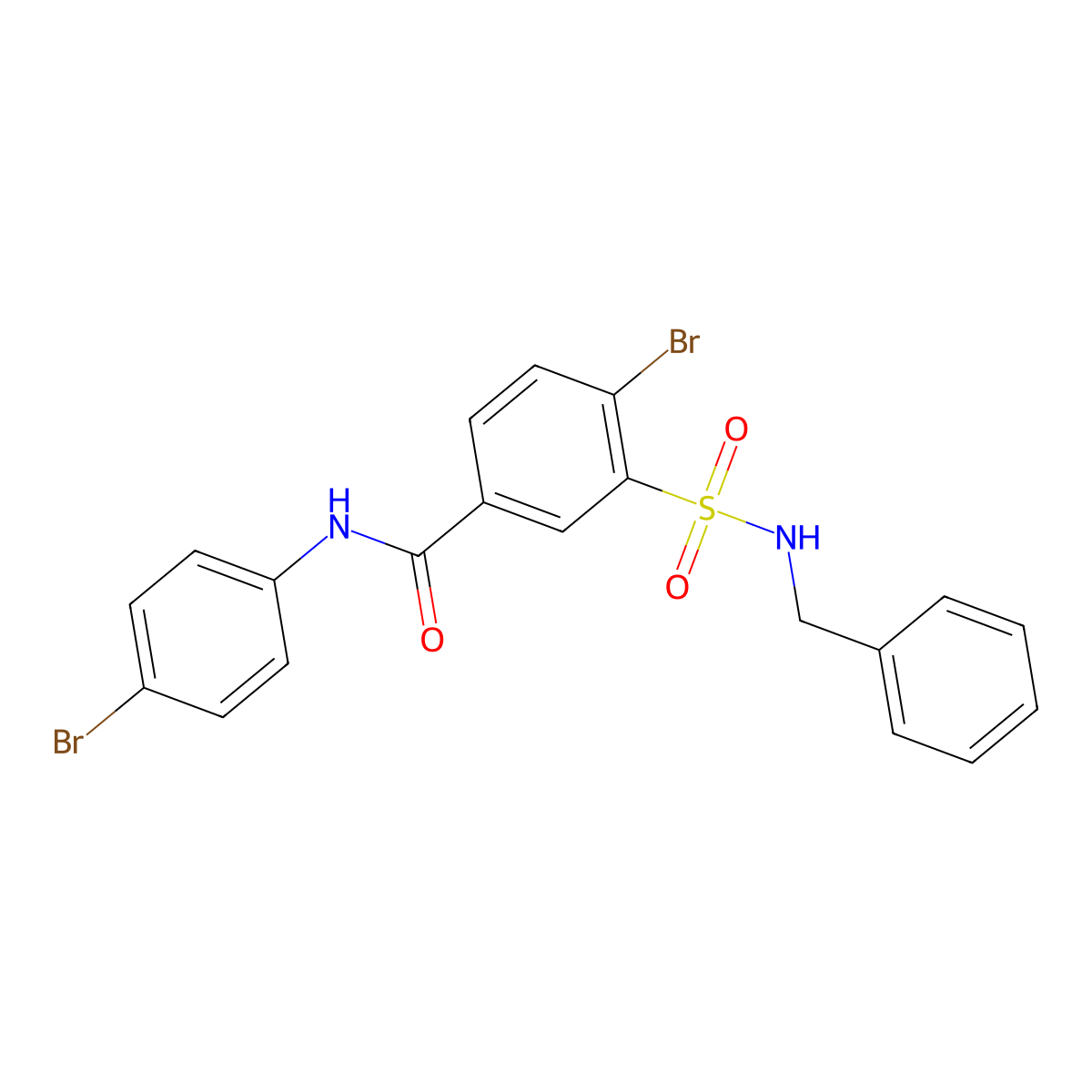 3-((benzylamino)sulfonyl)-4-bromo-N-(4-bromophenyl)benzamide molecular structure, CAS 312756-74-4