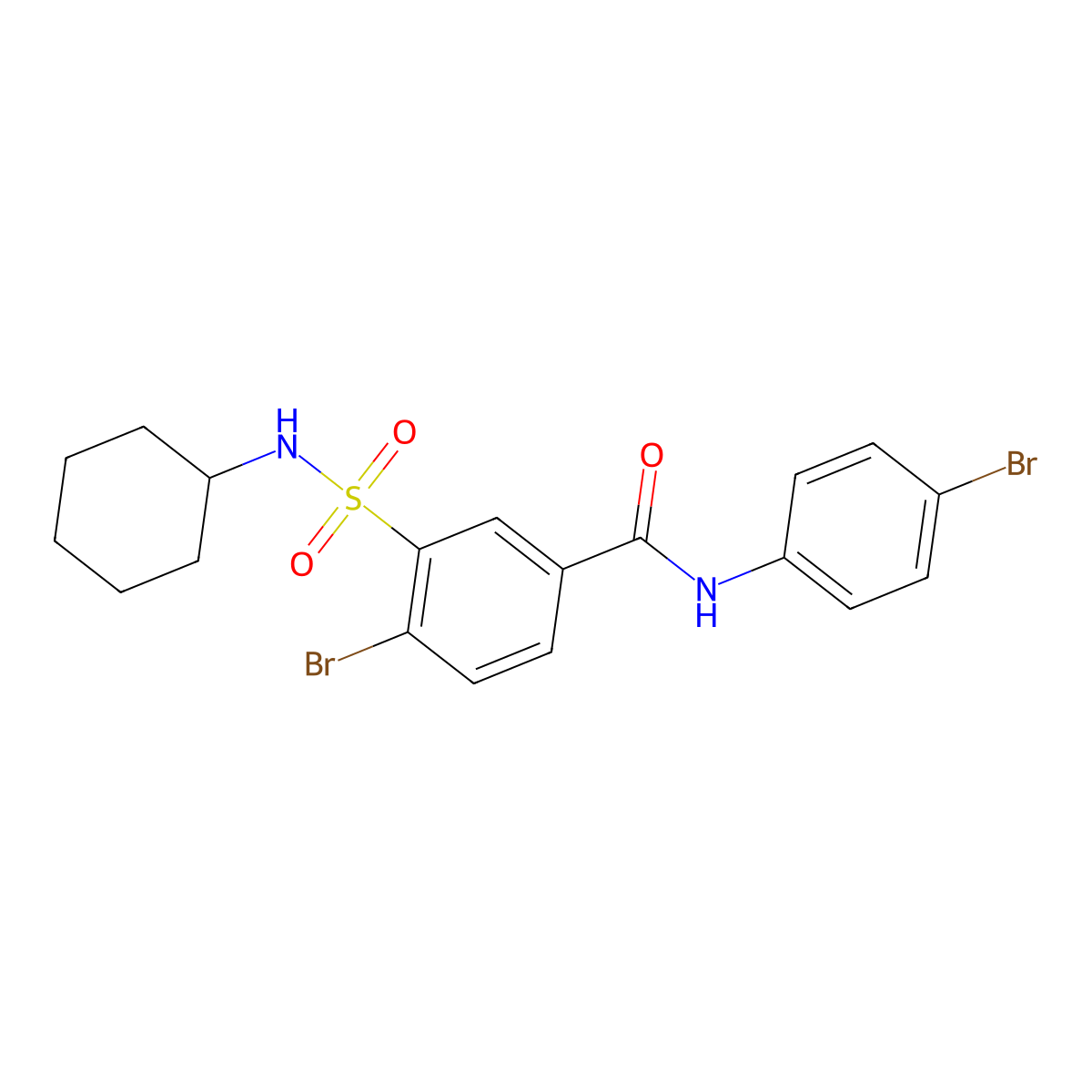 4-Bromo-n-(4-bromophenyl)-3-[(cyclohexylamino)sulfonyl]benzamide molecular structure, CAS 312756-75-5
