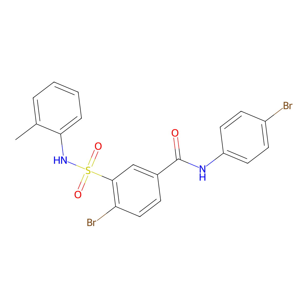4-bromo-N-(4-bromophenyl)-3-[(2-methylphenyl)sulfamoyl]benzamide molecular structure, CAS 312756-76-6
