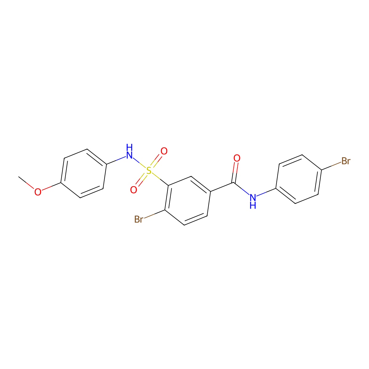 4-bromo-N-(4-bromophenyl)-3-[(4-methoxyphenyl)sulfamoyl]benzamide molecular structure, CAS 312756-77-7