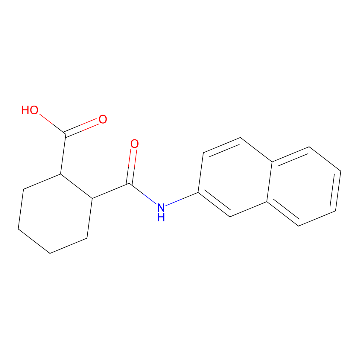 2-(naphthalen-2-ylcarbamoyl)cyclohexane-1-carboxylic Acid molecular structure, CAS 312757-05-4