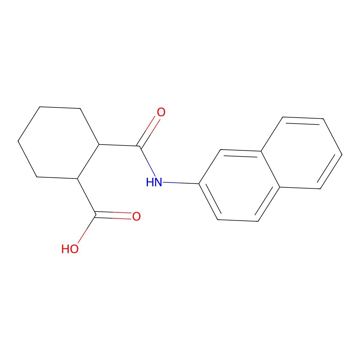 2-(naphthalen-2-ylcarbamoyl)cyclohexane-1-carboxylic Acid molecular structure, CAS 312757-05-4