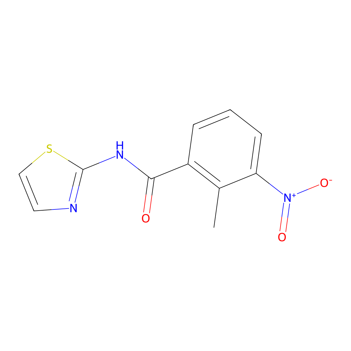 2-Methyl-3-nitro-N-(1,3-thiazol-2-YL)benzamide molecular structure, CAS 312757-32-7