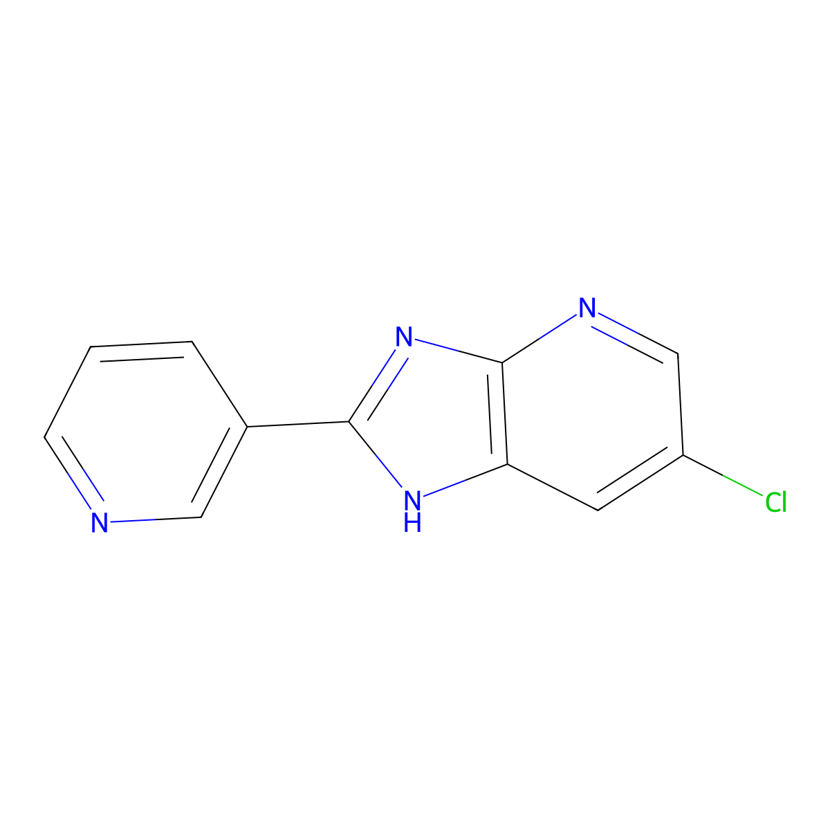 6-chloro-2-(pyridin-3-yl)-1H-imidazo[4,5-b]pyridine molecular structure, CAS 312757-50-9