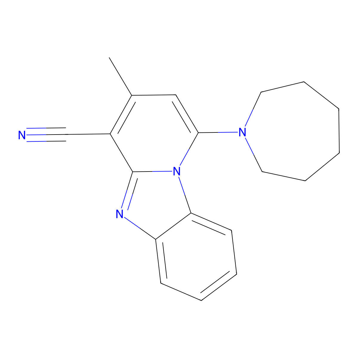1-(Azepan-1-yl)-3-methylpyrido[1,2-a]benzimidazole-4-carbonitrile molecular structure, CAS 312757-53-2
