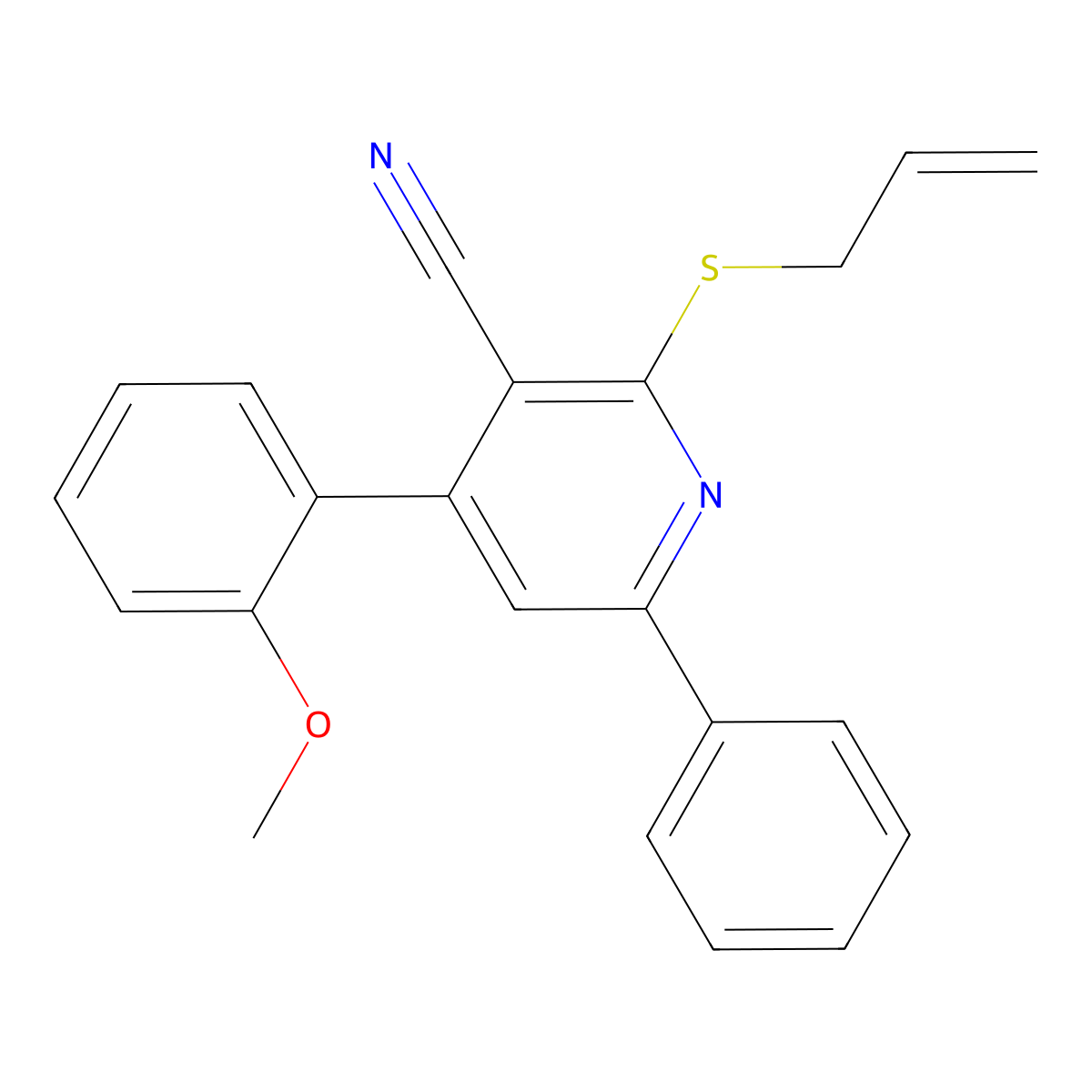 4-(2-Methoxyphenyl)-6-phenyl-2-prop-2-enylsulfanylpyridine-3-carbonitrile molecular structure, CAS 312757-71-4