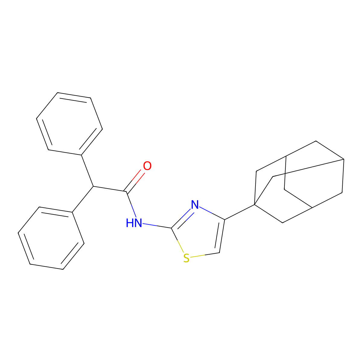 N-[4-(1-adamantyl)-1,3-thiazol-2-yl]-2,2-diphenylacetamide molecular structure, CAS 312758-56-8