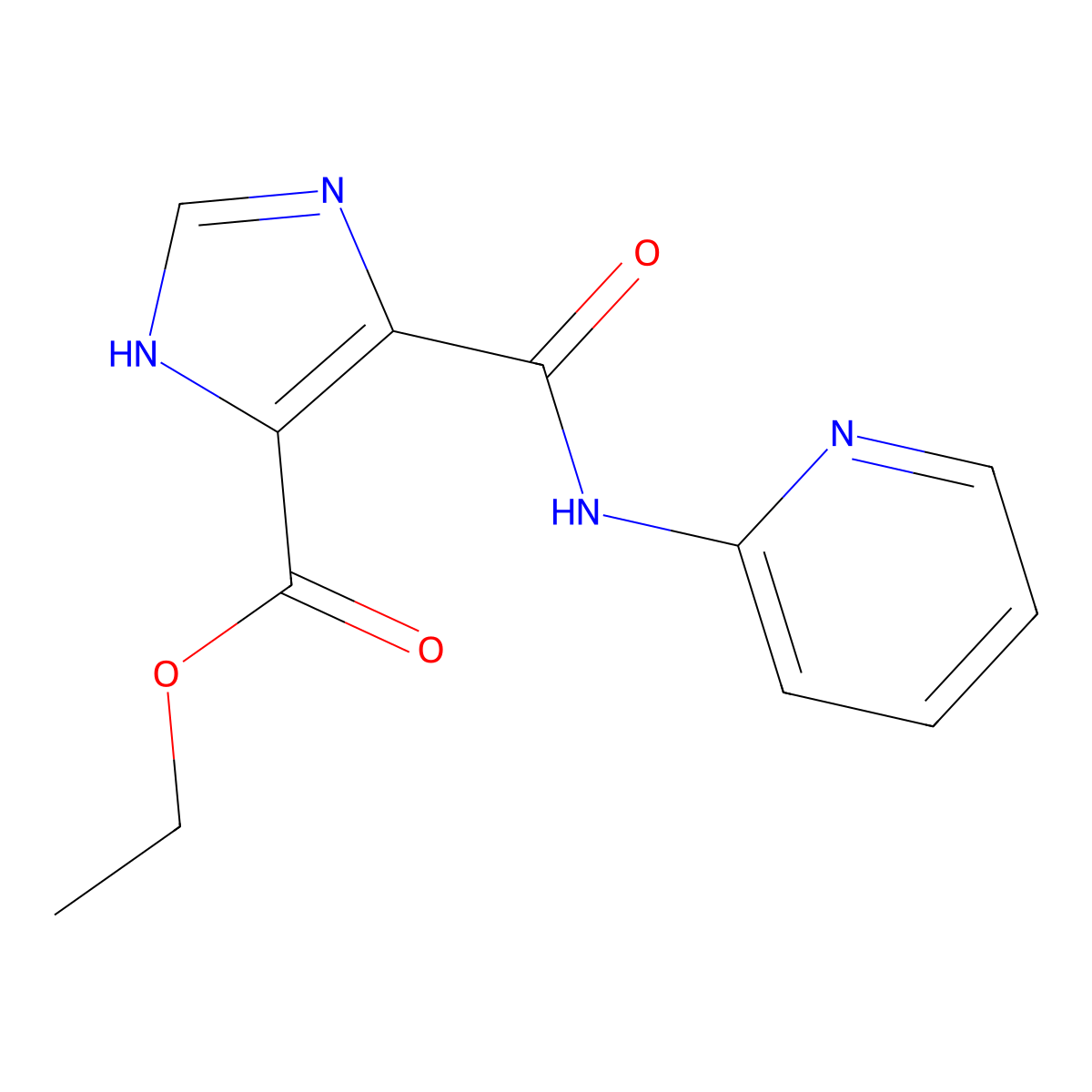 ethyl 4-(pyridin-2-ylcarbamoyl)-1H-imidazole-5-carboxylate molecular structure, CAS 312758-82-0
