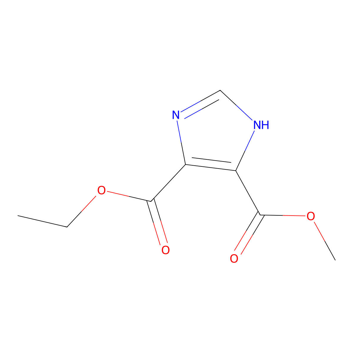 4-O-ethyl 5-O-methyl 1H-imidazole-4,5-dicarboxylate molecular structure, CAS 312758-84-2
