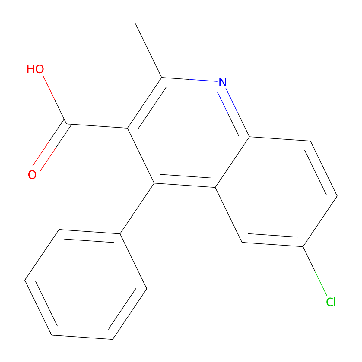 6-Chloro-2-methyl-4-phenylquinoline-3-carboxylic acid molecular structure, CAS 312758-85-3