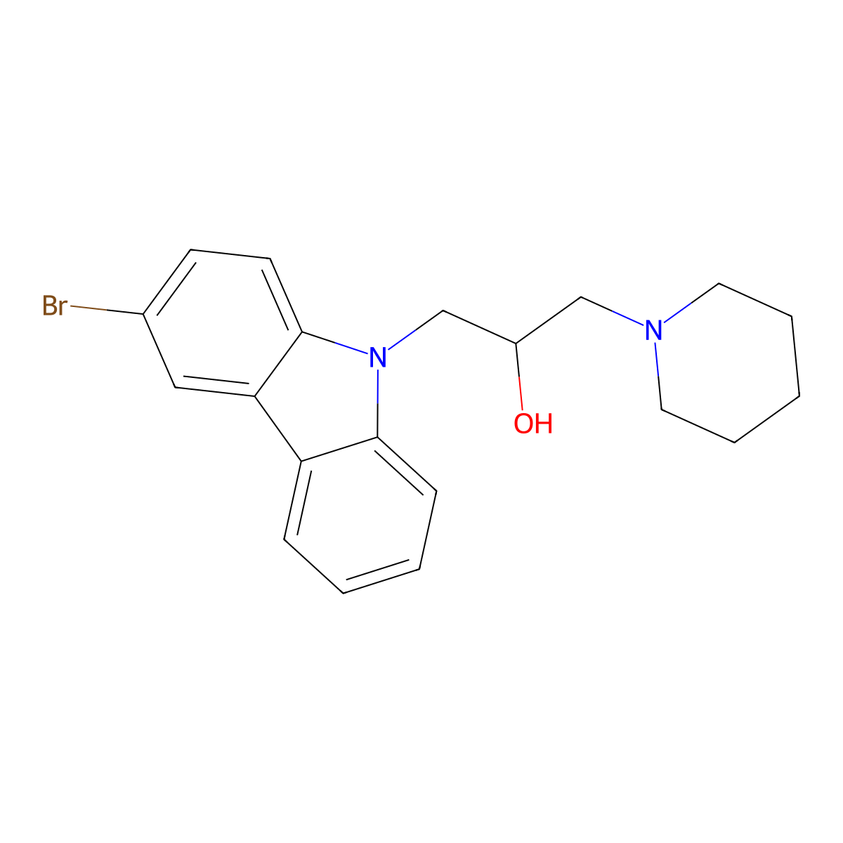1-(3-Bromocarbazol-9-yl)-3-piperidin-1-ylpropan-2-ol molecular structure, CAS 312758-91-1