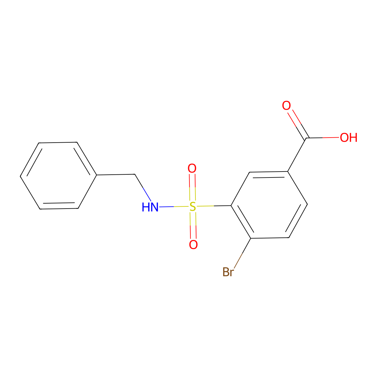 3-[(Benzylamino)sulfonyl]-4-bromobenzoic acid molecular structure, CAS 312758-94-4