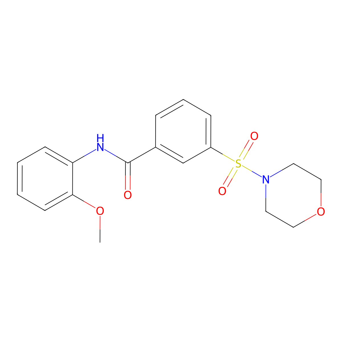 N-(2-Methoxy-phenyl)-3-(morpholine-4-sulfonyl)-benzamide molecular structure, CAS 312759-07-2