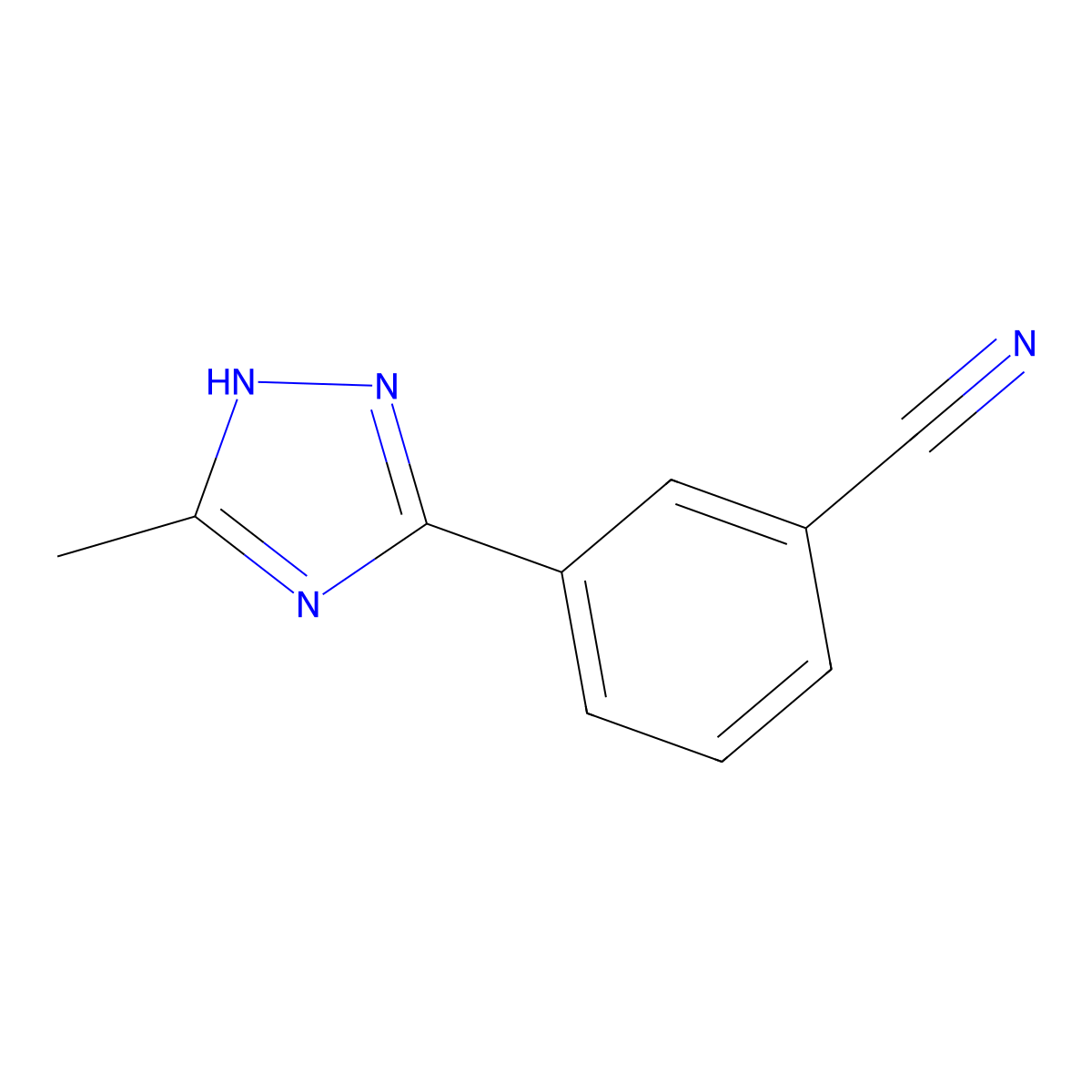 3-(5-methyl-1H-1,2,4-triazol-3-yl)benzonitrile molecular structure, CAS 312772-65-9