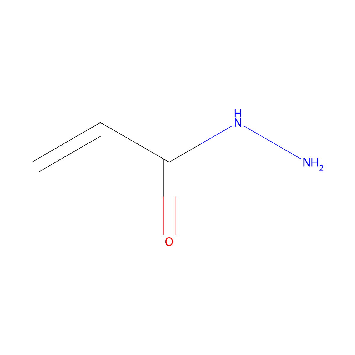Prop-2-enehydrazide molecular structure, CAS 3128-32-3