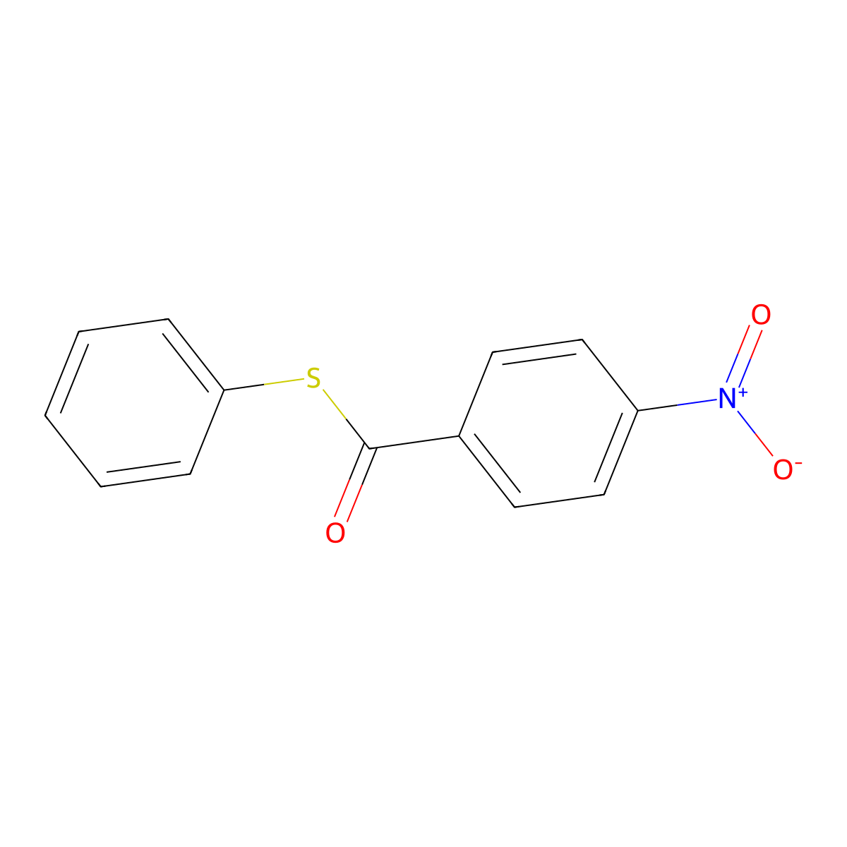 S-Phenyl p-nitrothiobenzoate molecular structure, CAS 3128-43-6
