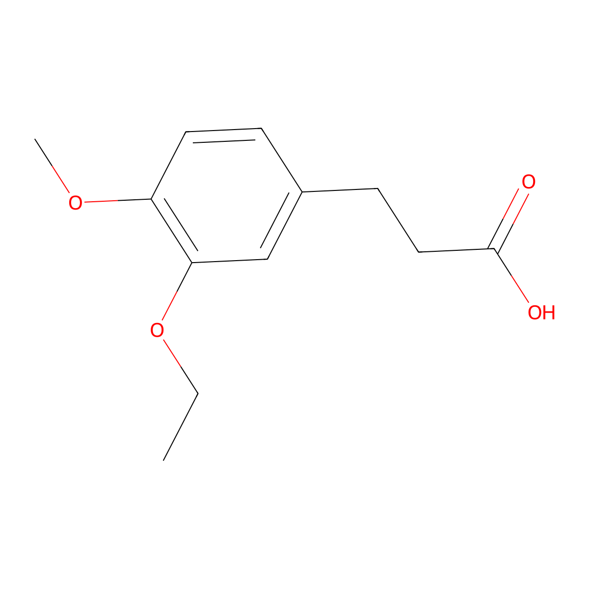 3-(3-Ethoxy-4-methoxyphenyl)propanoic acid molecular structure, CAS 31282-89-0