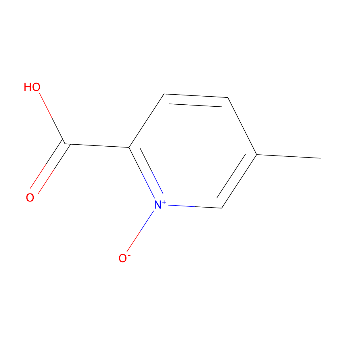 2-Pyridinecarboxylic acid, 5-methyl-, 1-oxide molecular structure, CAS 31283-69-9