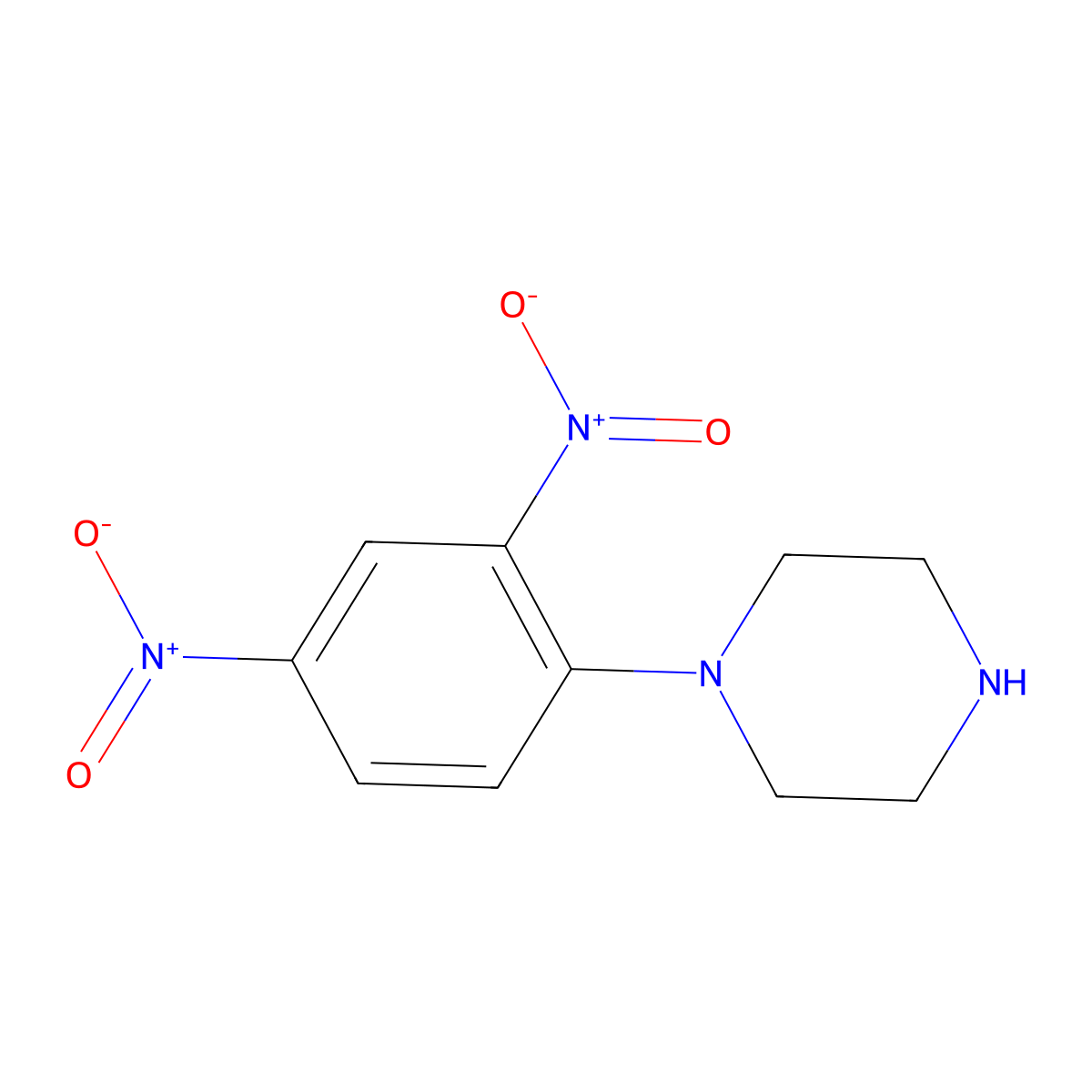 1-(2,4-Dinitrophenyl)piperazine molecular structure, CAS 31284-04-5