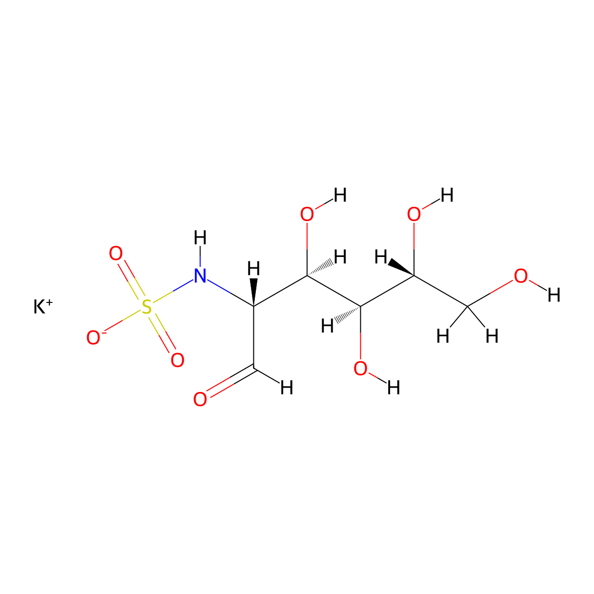 Potassium N-sulfoglucosamine molecular structure, CAS 31284-96-5