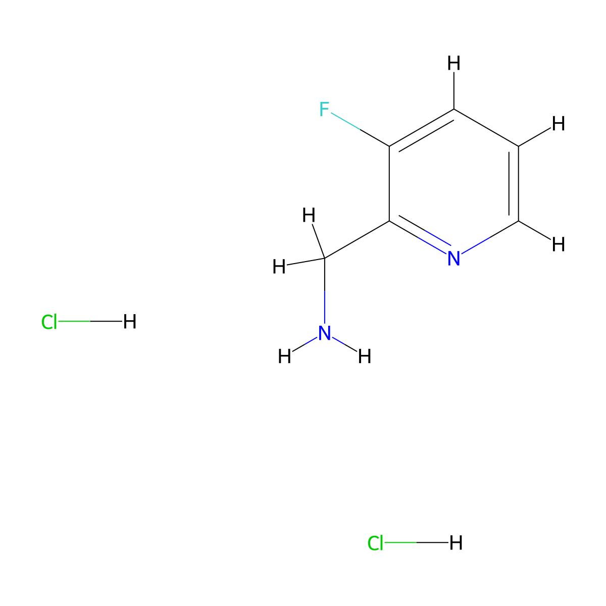 (3-Fluoropyridin-2-yl)methanamine dihydrochloride molecular structure, CAS 312904-49-7