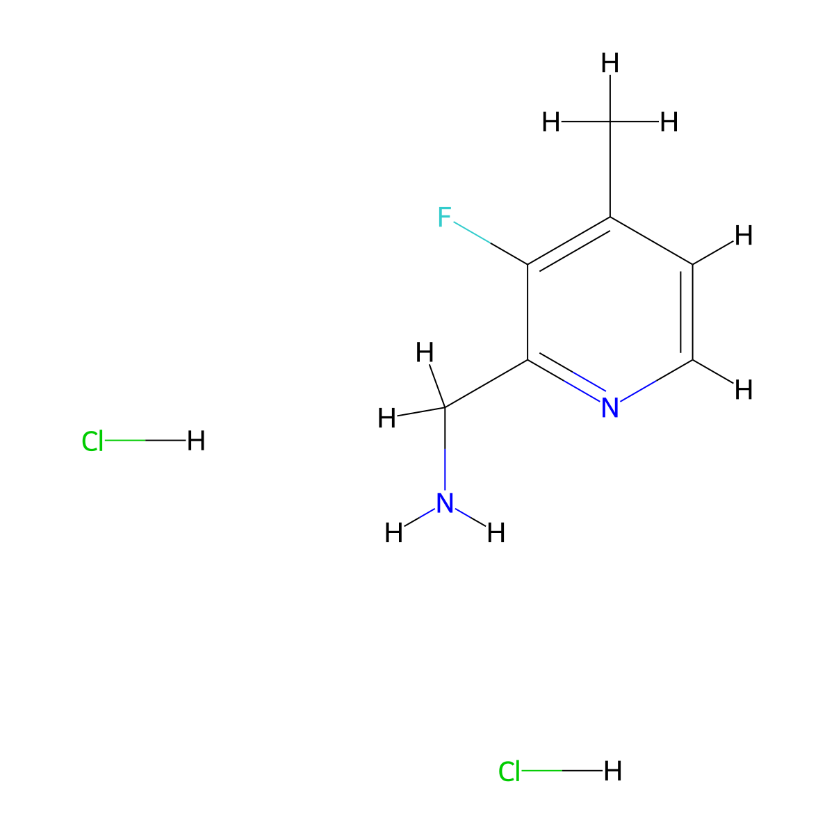 (3-Fluoro-4-methylpyridin-2-yl)methanamine dihydrochloride molecular structure, CAS 312905-00-3