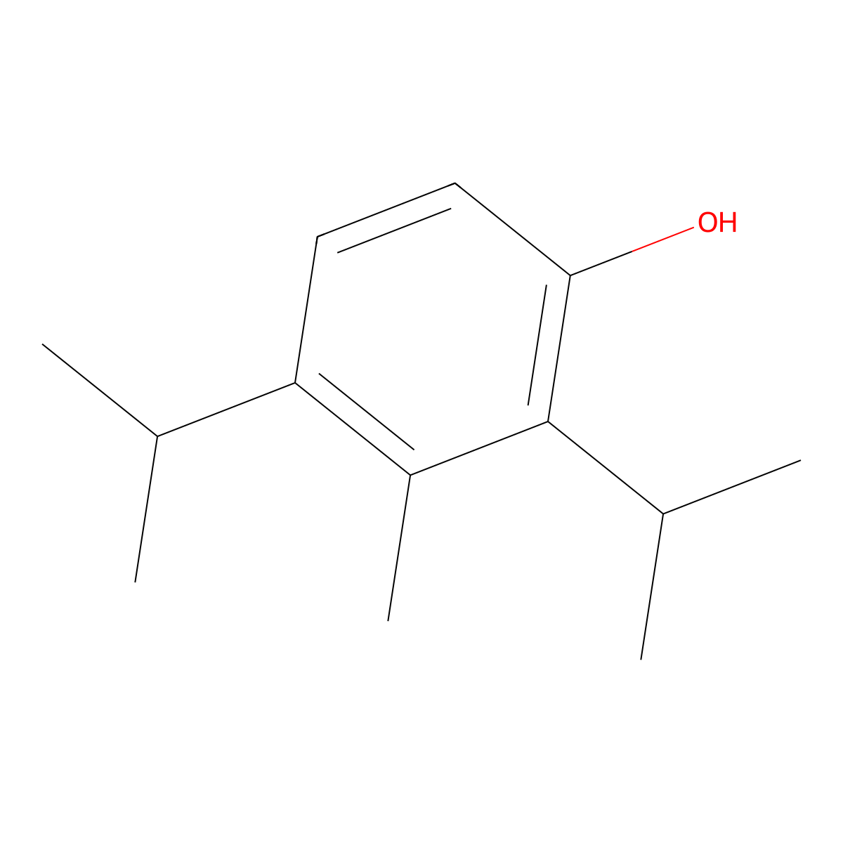 Diisopropyl-m-cresol molecular structure, CAS 31291-59-5