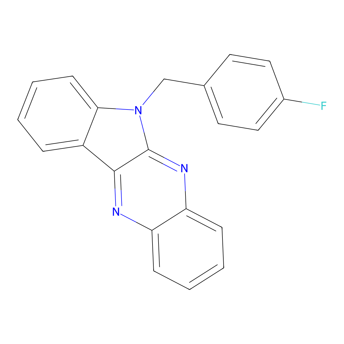 6-(4-fluorobenzyl)-6H-indolo[2,3-b]quinoxaline molecular structure, CAS 312913-74-9