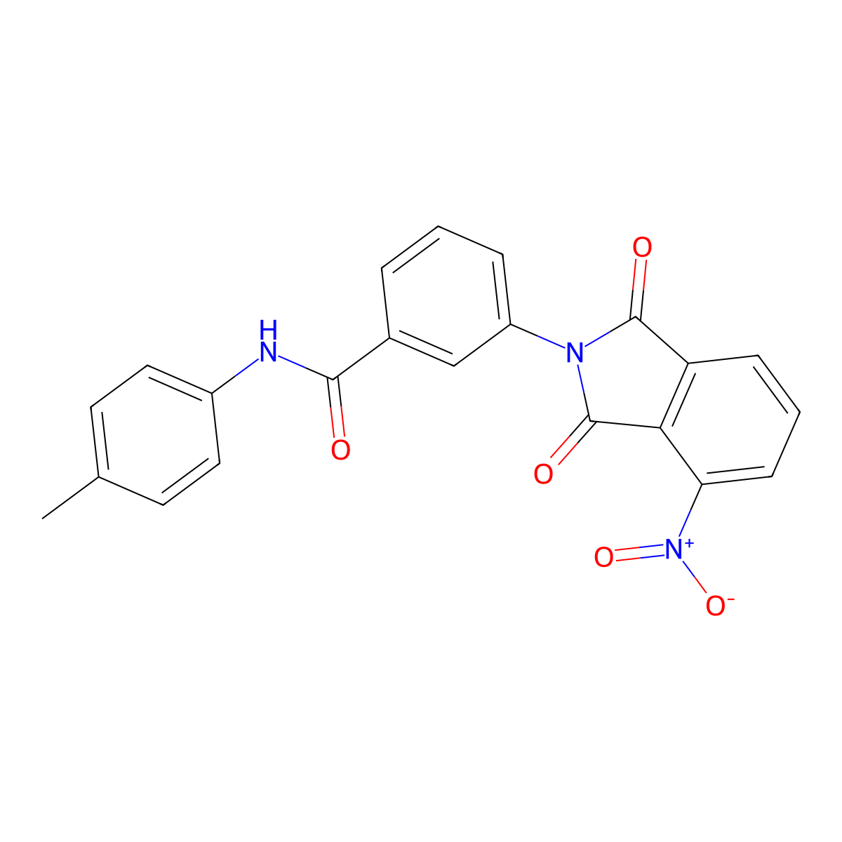 N-(4-methylphenyl)-3-(4-nitro-1,3-dioxoisoindol-2-yl)benzamide molecular structure, CAS 312914-08-2