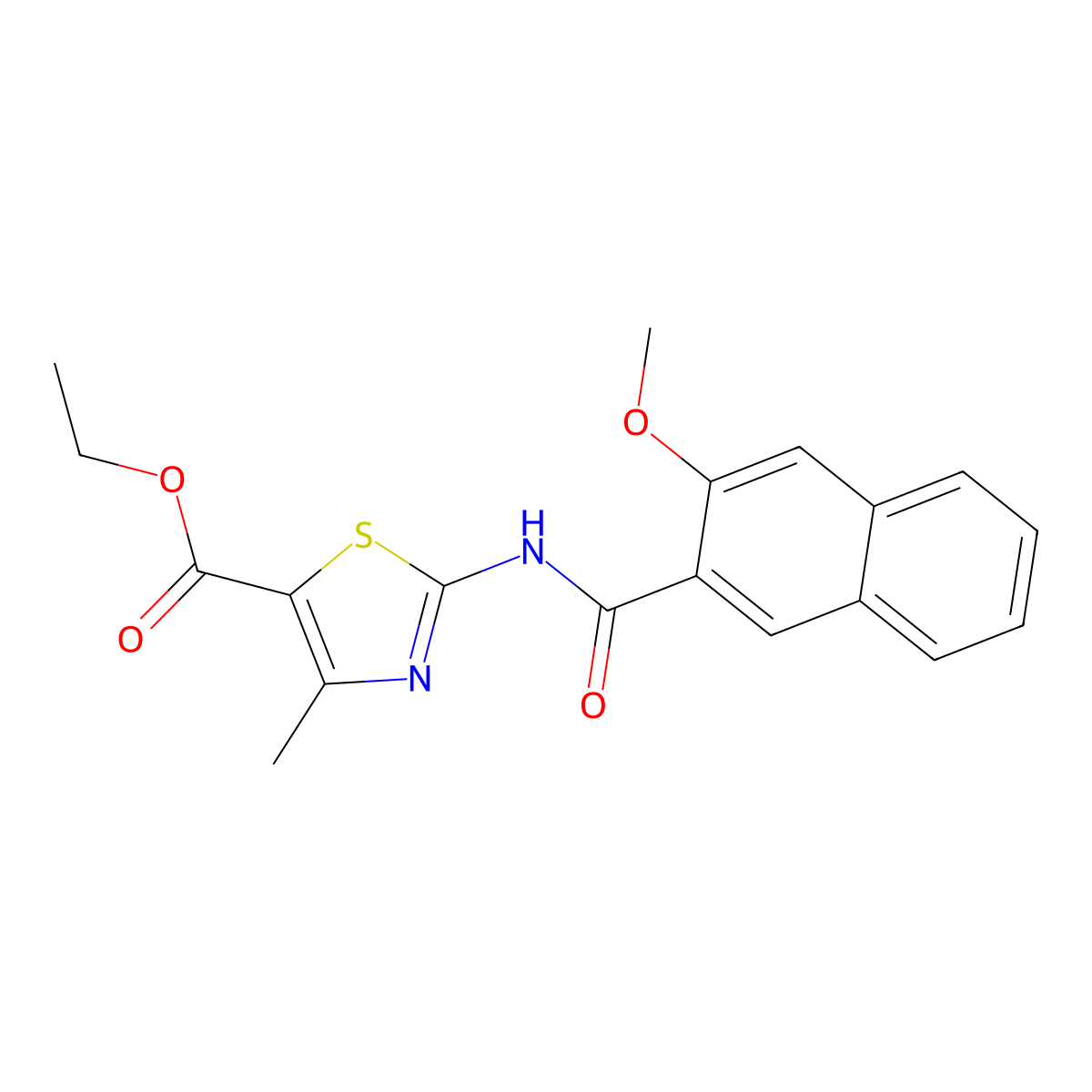 Ethyl 2-(3-methoxy-2-naphthamido)-4-methylthiazole-5-carboxylate molecular structure, CAS 312914-27-5