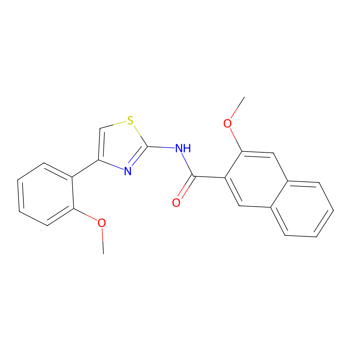 3-methoxy-N-[4-(2-methoxyphenyl)-1,3-thiazol-2-yl]naphthalene-2-carboxamide molecular structure, CAS 312914-31-1