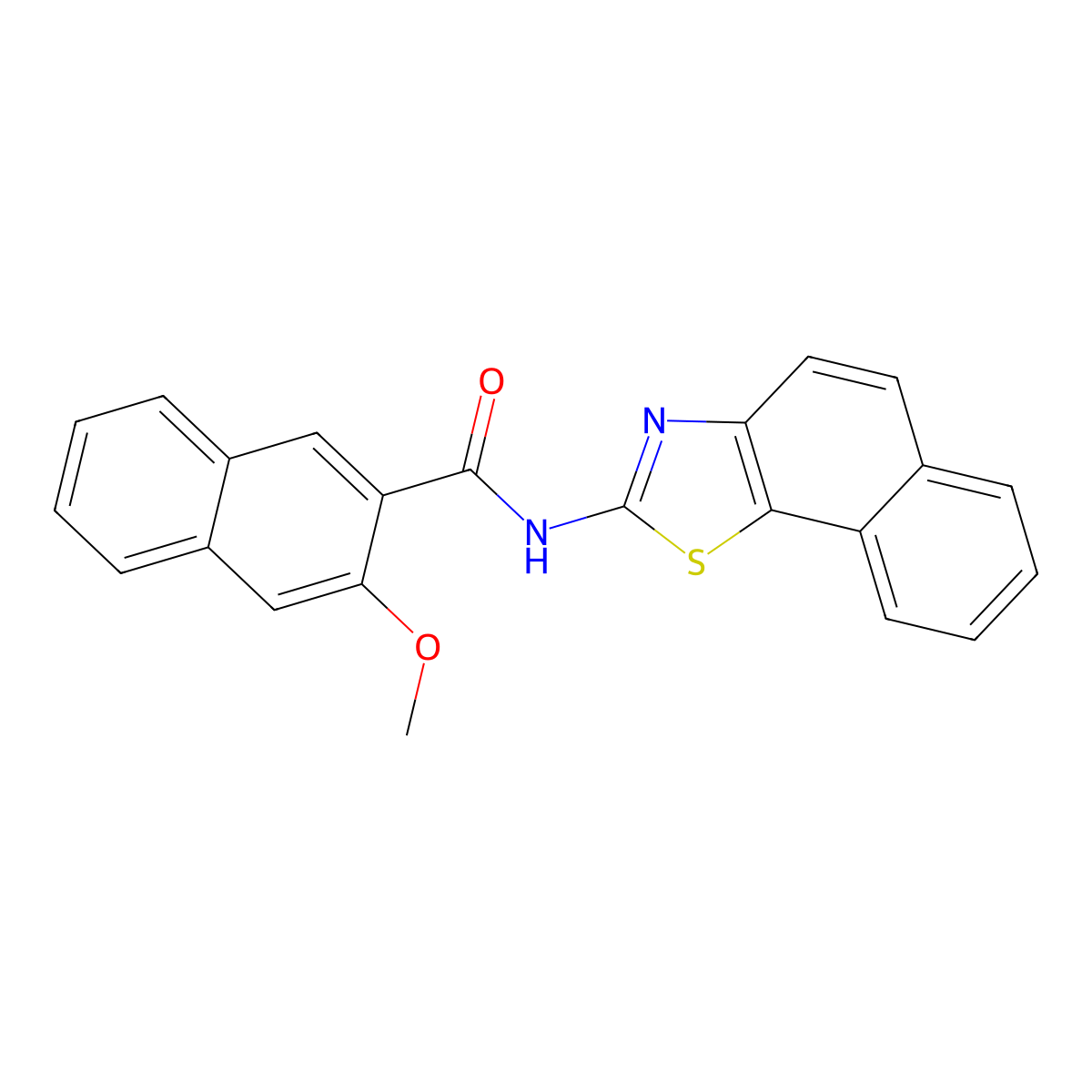 3-methoxy-N-(naphtho[2,1-d]thiazol-2-yl)-2-naphthamide molecular structure, CAS 312914-32-2